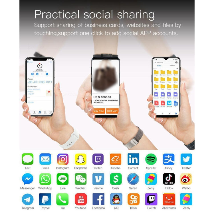 JAKCOM F2 1.28 inch TFT Color Screen Bluetooth Earphone Smart Watch, Support Sleep Monitoring / Heart Rate Monitoring / Bluetooth Call / NFC Function(Black) by JAKCOM