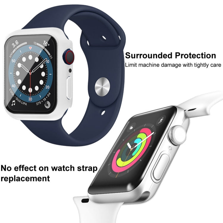 For Apple Watch Series 9 / 8 / 7 41mm imak PC Frame Case with Tempered Glass Film(Black) by imak