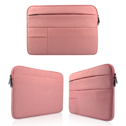 Universal Multiple Pockets Wearable Oxford Cloth Soft Portable Leisurely Laptop Tablet Bag, For 14 inch and Below Macbook, Samsung, Lenovo, Sony, DELL Alienware, CHUWI, ASUS, HP(Pink) by bashfashion