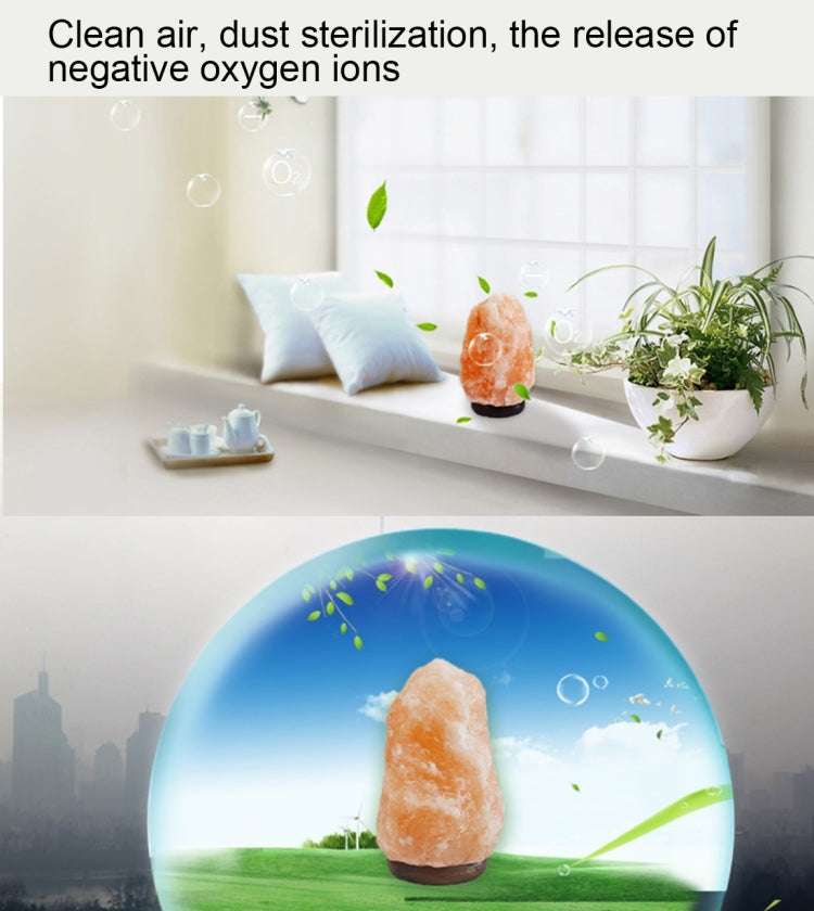 E12 Small Dimmable Himalayan Salt Lamp , Crystal Rock Healthy Table Desk Lamp Night Light with Wood Base & Bulb & Switch, Small Size Weight 1-2KG, AC 110V, US Plug by bashfashion