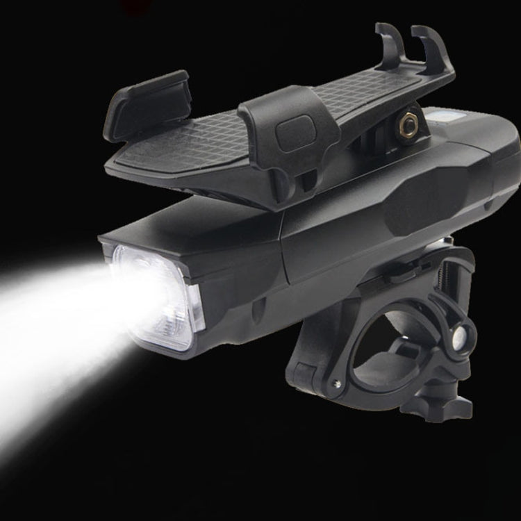 500LM Bicycle Light Mobile Phone Holder Multi-Function Riding Front Light With Horn 4000 mAh (Black Red) by bashfashion