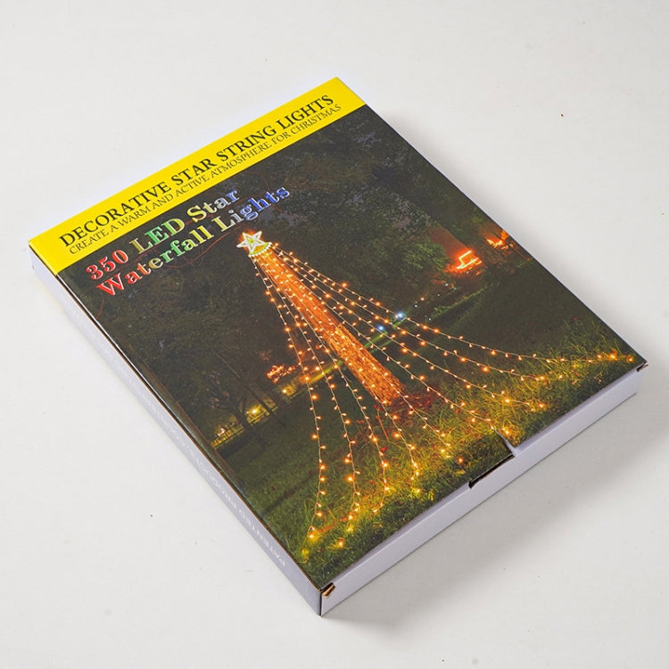 10LM 350 LED Star Waterfall Light Christmas Tree String Lights Outdoor Meteor Light, Plug Spec: EU Plug(RGB Light) by bashfashion