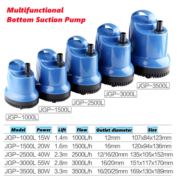 SUNSUN Fish Tank JGP Bottom Suction Water Filter Pump, CN Plug, Specification: 1000L 15W Without Water Pipe by bashfashion