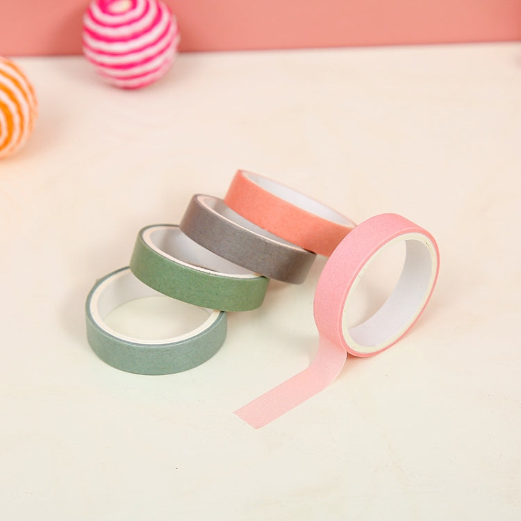 5 Boxes Student Printed Hand Account Tape Set(Macaron Solid Color 1) by bashfashion