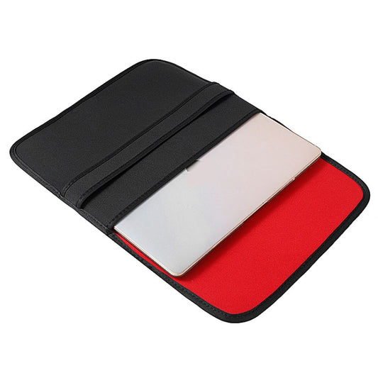 10 Inch Neoprene Laptop Lining Bag Horizontal Section Flap Clutch Bag(Black) by bashfashion
