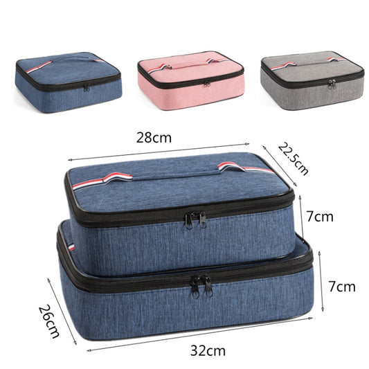 2pcs Small Waterproof Portable Lunch Bag Outdoor Picnic Lunch Box Insulation Bag(Navy) by bashfashion