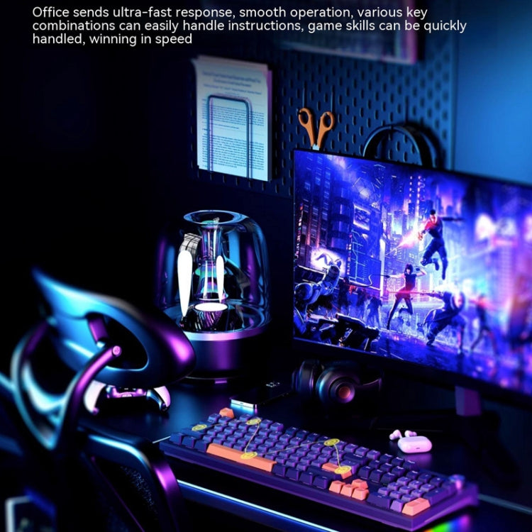 LANGTU LT104 Mechanical Keyboard Backlight Display Flexible DIY Keyboard, Style: Wired Single Mode Gold Axis (White) by LANGTU