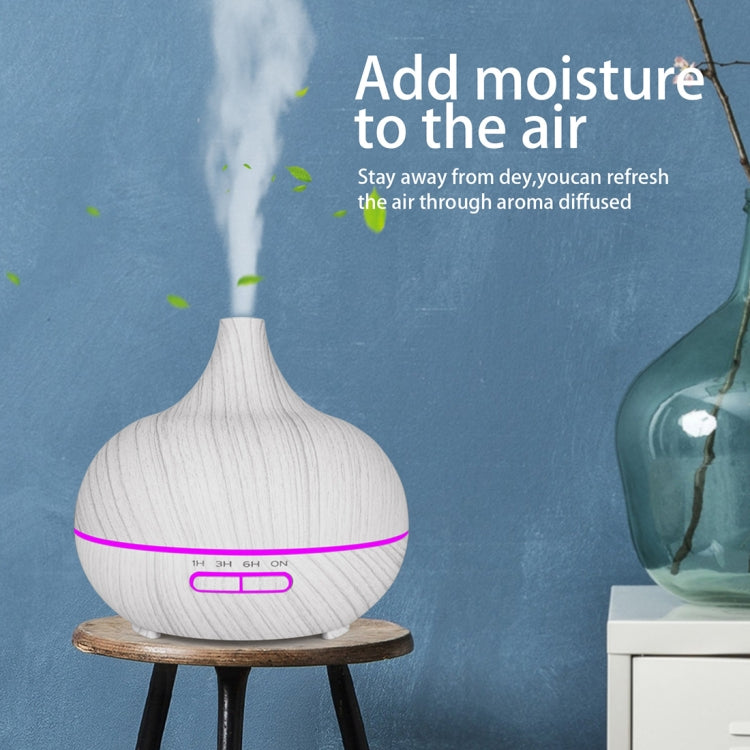 USB 400ml Wood Texture Fragrance Machine Pointed Mouth Humidifier Automatic Alcohol Sprayer with Colorful LED Light & Remote Control(Khaki) by bashfashion