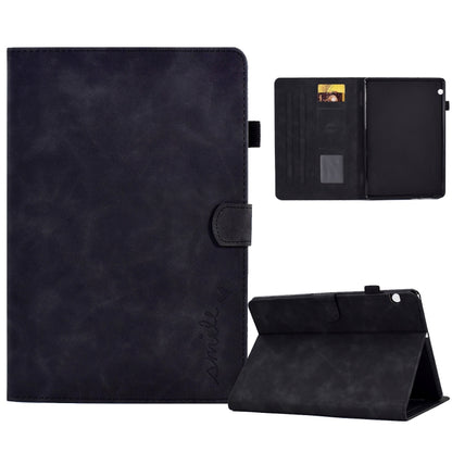 For Huawei MediaPad T5 Embossed Smile Flip Tablet Leather Case(Black) by bashfashion