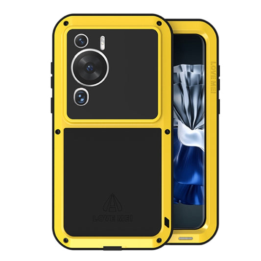For Huawei P60 / P60 Pro / P60 Art LOVE MEI POWERFUL Metal Shockproof Life Waterproof Dustproof Phone Case(Yellow) by LOVE MEI