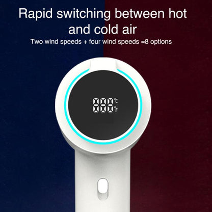 WG-F02 LED Digital Display High Speed Negative Ion Hair Dryer, EU Plug(White) by bashfashion