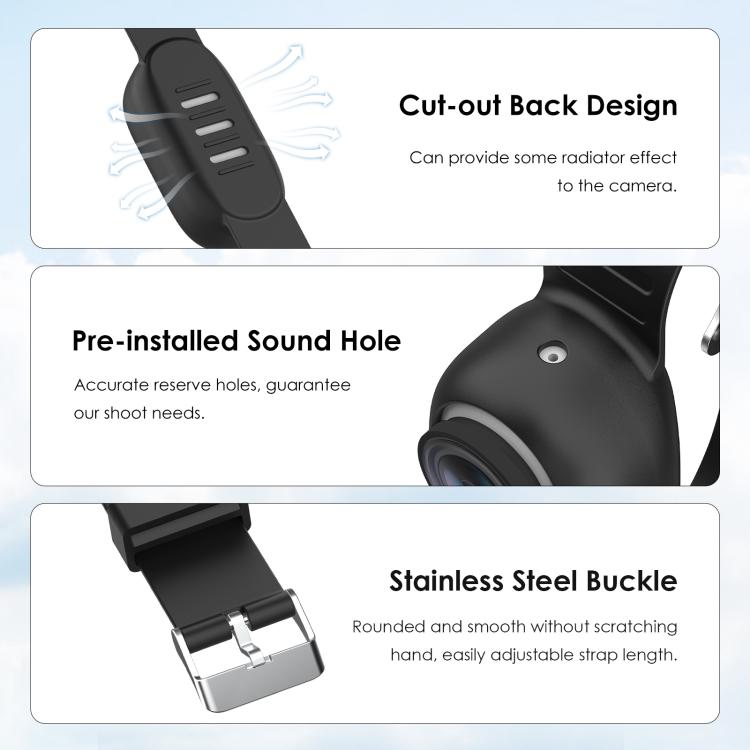 For Insta360 GO 3 / GO 3S PULUZ Camera Silicone Case Wristband Bicycle Strap Extension Mount (Black) by PULUZ