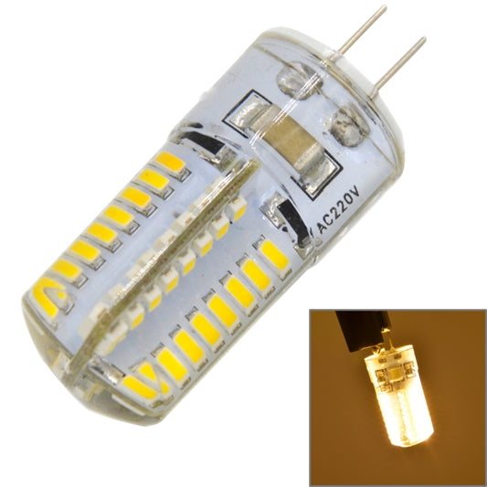 G4 4W 200LM Silicone Corn Light Bulb, 64 LED SMD 3014, Warm White Light, AC 220V by bashfashion