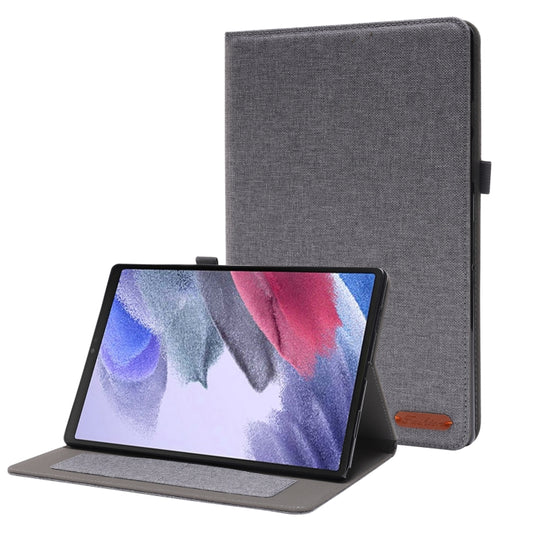 For Samsung Galaxy Tab A8 10.5 2021 Horizontal Flip Fabric PU Leather Tablet Case with Card Slots & Holder(Grey) by bashfashion