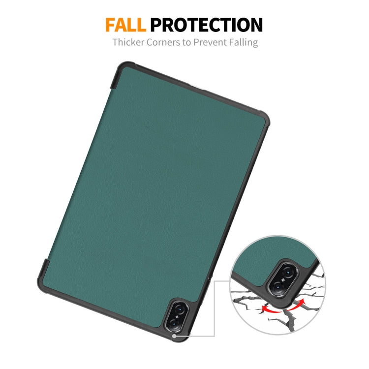 For Honor Pad V8 ENKAY Tri-fold Custer Texture Leather Smart Tablet Case(Black) by ENKAY