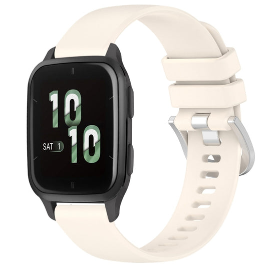 For Garmin Venu SQ2 Liquid Glossy Silver Buckle Silicone Watch Band(Starlight) by bashfashion