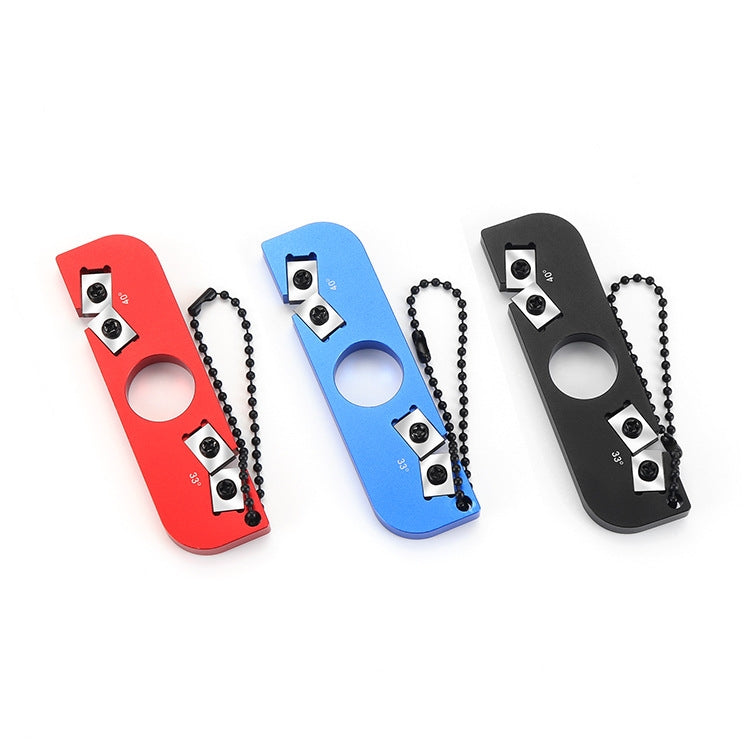 Portable Sharpening Tool Outdoor Ring Double-Head Sharpener Lightweight Mini With Chain Ring(Red) by bashfashion