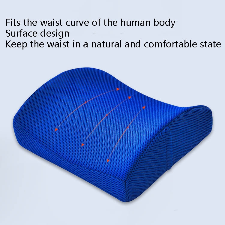 Office Waist Cushion Car Pillow With Pillow Core, Style: Memory Foam(Mesh Royal Blue) by bashfashion