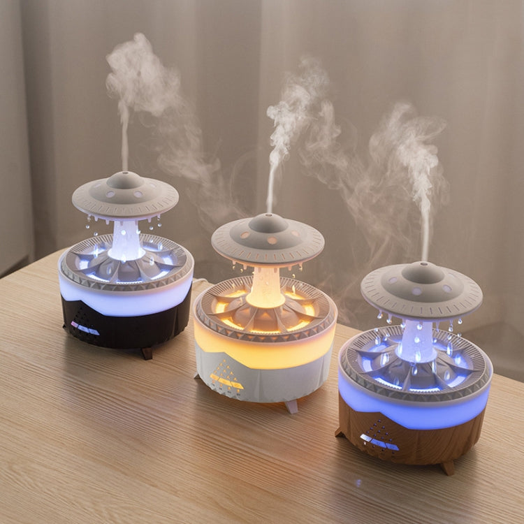UFO Water Drop Aromatherapy Humidifier Desktop Remote Control Diffuser, Plug: AU Plug(White) by bashfashion