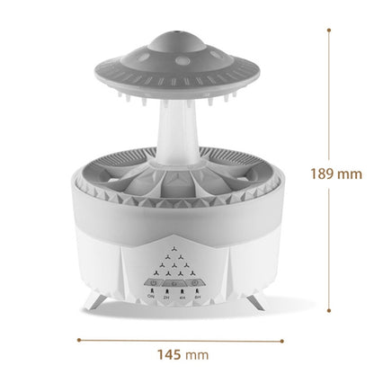 UFO Water Drop Aromatherapy Humidifier Desktop Remote Control Diffuser, Plug: UK Plug(Wood Grain) by bashfashion