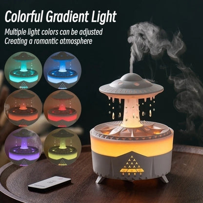UFO Water Drop Aromatherapy Humidifier Desktop Remote Control Diffuser, Plug: US Plug(Black) by bashfashion