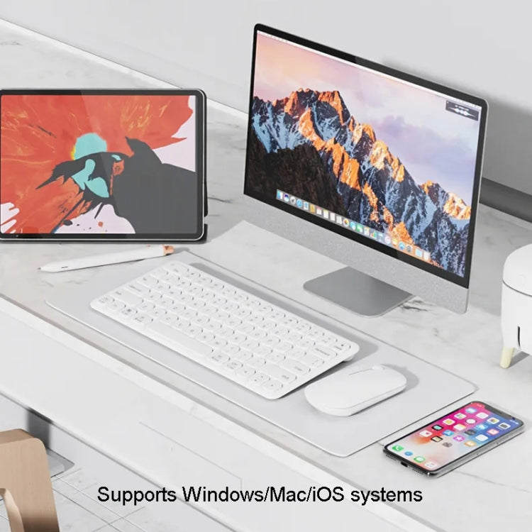 B087 2.4G Portable 78 Keys Dual Mode Wireless Bluetooth Keyboard And Mouse, Style: Keyboard Mouse Set Pink by bashfashion