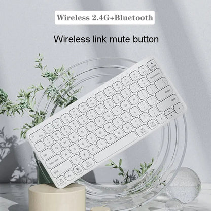 B087 2.4G Portable 78 Keys Dual Mode Wireless Bluetooth Keyboard And Mouse, Style: Keyboard Mouse Set Green by bashfashion