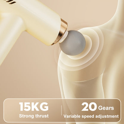 LCD Variable Frequency Silent Fascia Gun High Frequency Vibration Muscle Relaxation Massager(White) by bashfashion