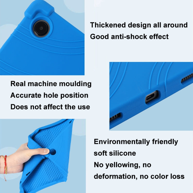For Samsung Galaxy Tab A9+ Shockproof Silicone Tablet Protective Case With Holder(Blue) by bashfashion