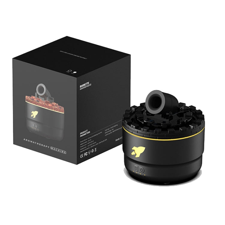 Turret Shape Aromatherapy Humidifier With 3-speed Timer 7-color Atmosphere Light USB Plug Black by bashfashion