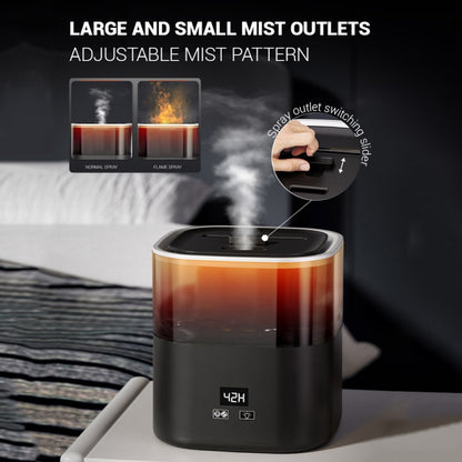 JSQ-58 1.1L large Capacity Digital Display Flame Atomization Humidifier, Color: Matt Black(US Plug) by bashfashion