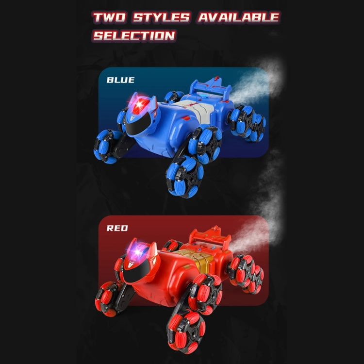 2.4G Kids Remote Control Toy Car Stunt Robot Dog Gesture Sensor Lights Music Spray Climbing Car, Color: Red Single RC by bashfashion