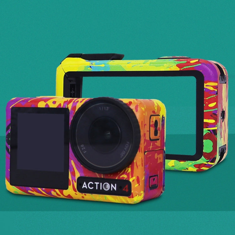 For DJI Action 4 Motion Camera Stickers All Inclusive Photo Frame Color Changing Stickers Accessories, Style: AC4-12 Circuit Blue by bashfashion