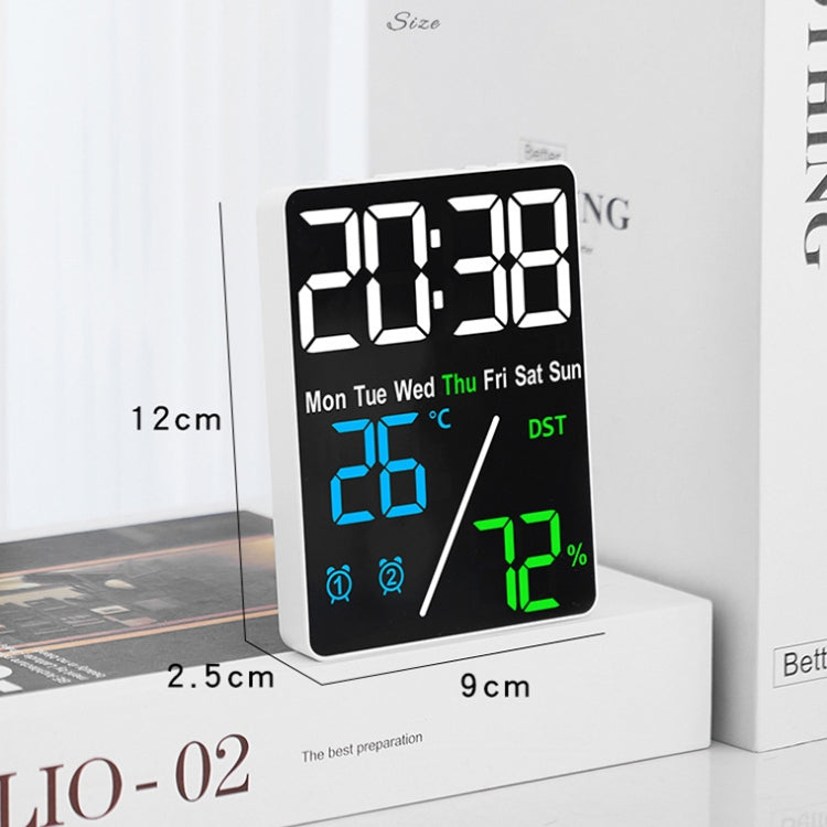 Multifunctional Temperature / Humidity Display Electronic Alarm Clock, Color: Green White by bashfashion