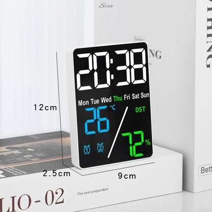 Multifunctional Temperature / Humidity Display Electronic Alarm Clock, Color: Green White by bashfashion