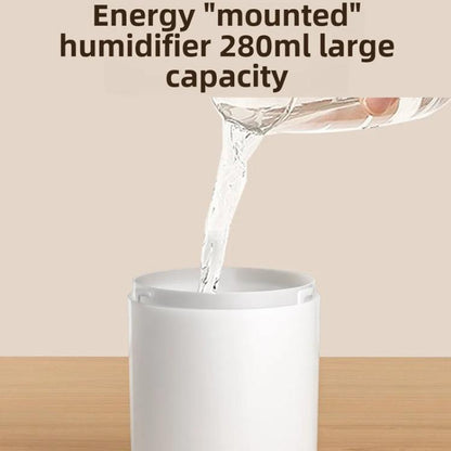 Desktop Dual Port Humidifier Portable Mini Air Purifier With Nightlight, Color: Beige+Base by bashfashion