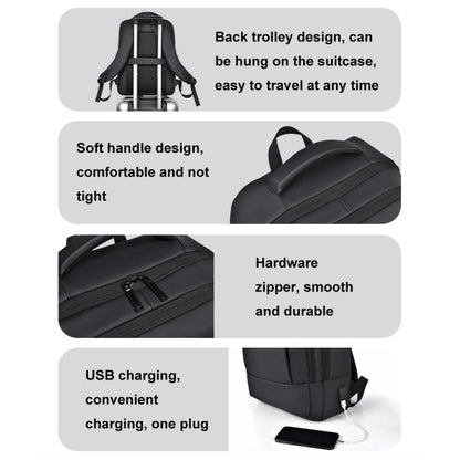 OUMANTU 2103 Large Capacity Multi-Compartment Waterproof Laptop Backpack With USB Port(Gray) by OUMANTU