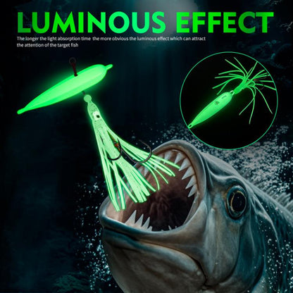 100G PROBEROS LF159 Luminous Bearded Squid Hook Slow Cranking Road Runner Iron Plate Bionic False Bait(C) by PROBEROS