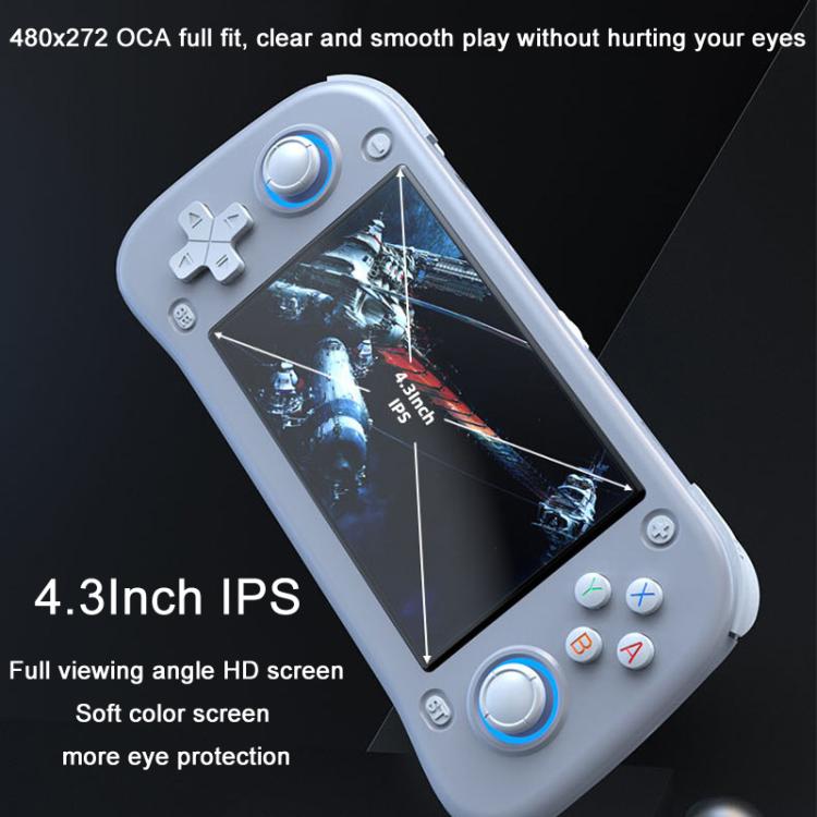 XF43 Retro Handheld Game Console Open Source 4.3 Inch Large Screen Gaming Video Players Console 64G(Gray) by bashfashion
