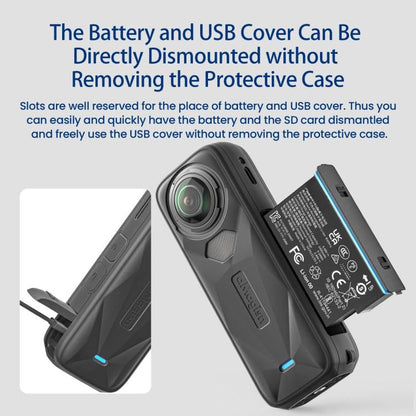 aMagisn Body Case For Insta360 X5 Action Camera Protective Accessories Black by aMagisn