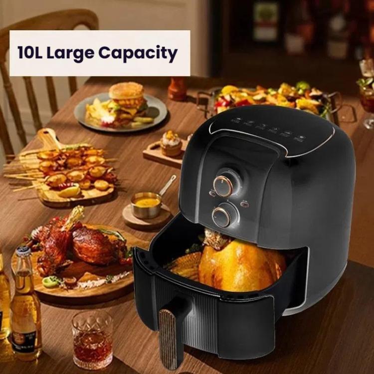 10L Large Capacity Air Fryer Multifunctional Electric Fryer French Fry Maker, EU Plug, Style: Dual-control Mechanical Visible by bashfashion