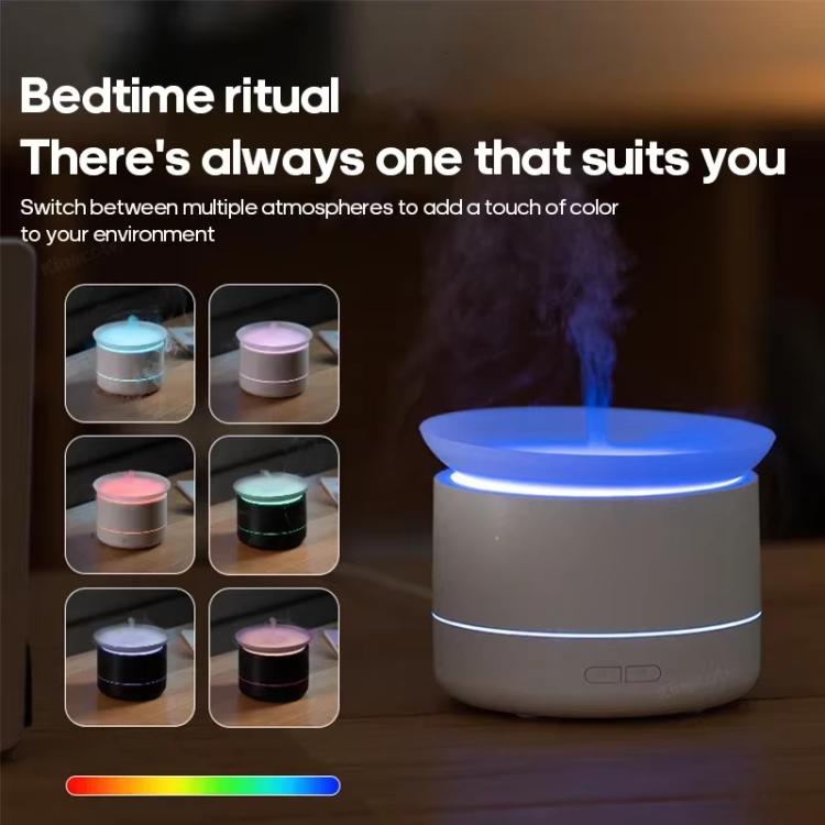 200ml Sea of Clouds Aroma Diffuser Essential Oil Humidifier with 7-Color Mood Lights USB-Powered, Color: Lava White by bashfashion